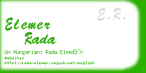 elemer rada business card